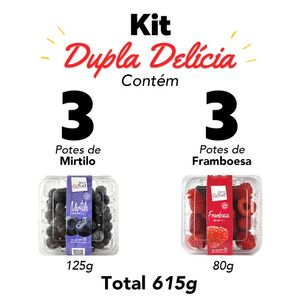 Kit Framboesa e Mirtilo Fresco 6 potes 615g