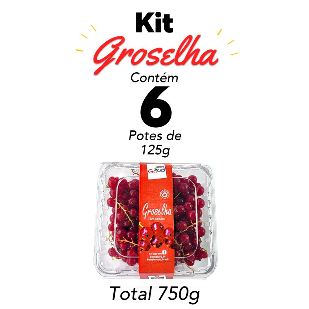 Compre Kit Groselha Fresca 6 potes 750g | Berry House
