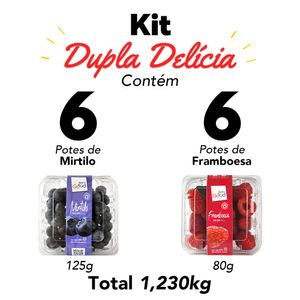 Kit Mirtilo e Framboesa 12 potes 1,230kg