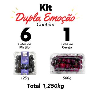 Kit Mirtilo e Cereja Fresca 7 potes 1,250kg