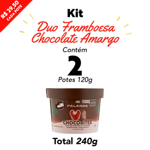 DUO FRAMBOESA CHOCOLATE AMARGO 2 POTES